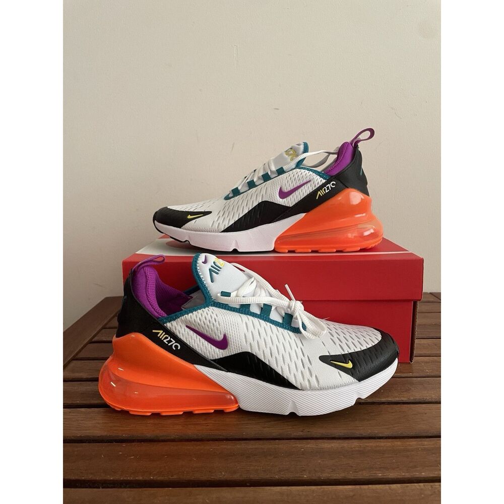 Nike Air Max 270(GS)Vivid Purple Black Kid Size 7Y/Women Size 8.5(FD0299-100)